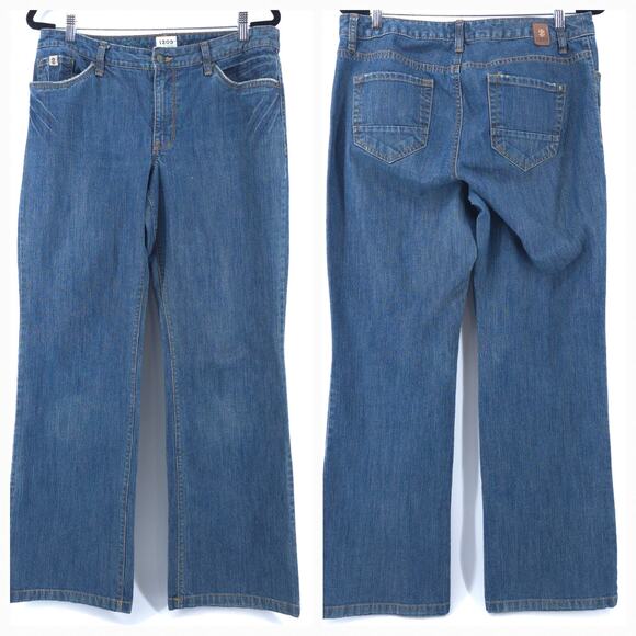 Izod Comfort Country Prep Ranch Classic Fit Bootcut Jeans Stretchy Dark Wash 12R - Picture 1 of 13